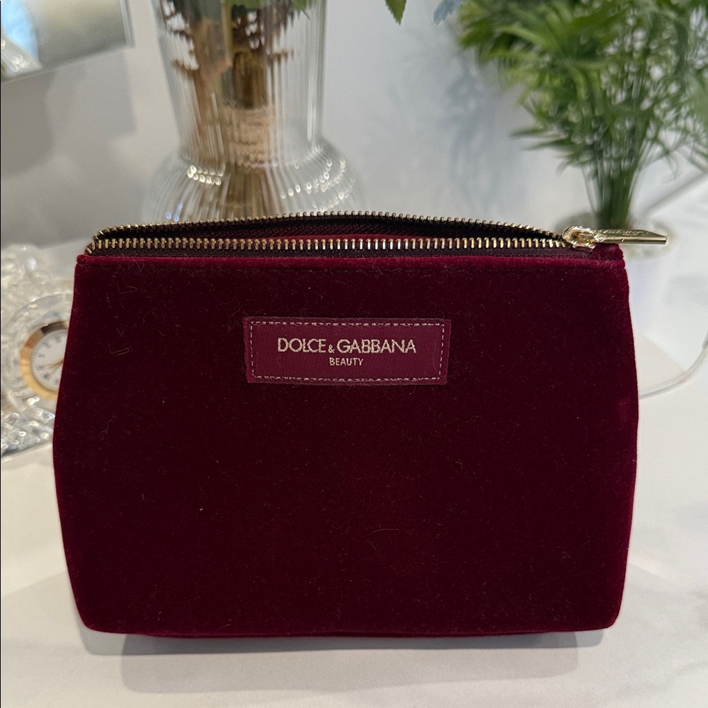 Dolce & Gabbana Deep Red Velvet Cosmetic Bag